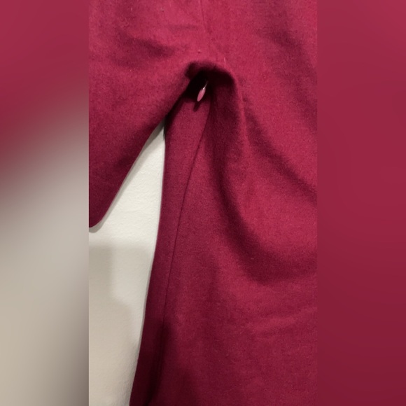 Diane Von Furstenberg Burgundy Wool Dress Womens Size 10 Side Zip 1/4 Sleeve - Picture 5 of 13